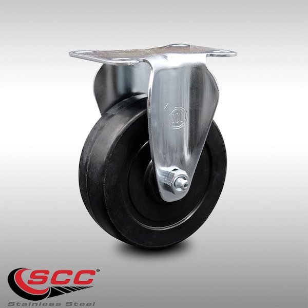 4 Inch SS Soft Rubber Wheel Rigid Top Plate Caster
